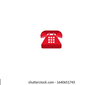 Telephone Vector Flat Icon. Isolated Telephone, Phone, Call Emoji Illustration 