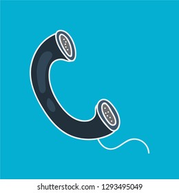 telephone vector. hand drawn icon. communication illustration. editable stroke