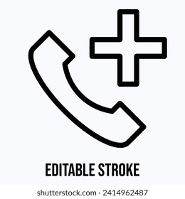 Telephone Vector Icon, Add Call Vector Icon.