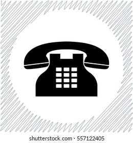 Telephone vector icon - black  illustration