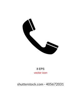 Telephone vector icon. Communication symbol. Phone simple icon or logo for web, design, advertising, printing