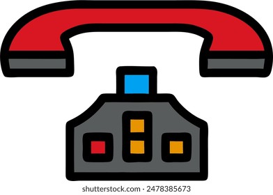 Vector telefónico, diseño de íconos de un teléfono antiguo 
