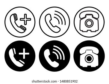 Telephone vector icon. Flat telephone symbol icon