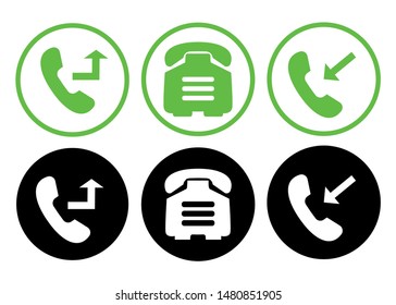 Telephone vector icon. Flat telephone symbol icon