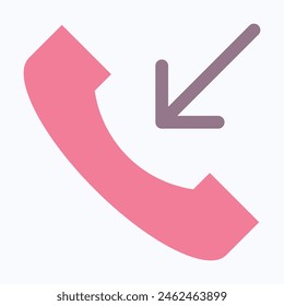 Icono de Vector de teléfono, Icono de Vector de llamada entrante. Icono de Vector aislado de estilo plano.