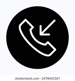 Telephone Vector Icon, Incoming Call Vector Icon. 