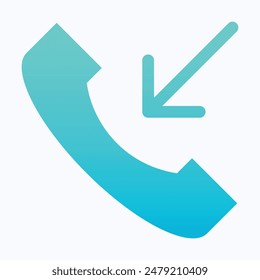 Telephone Vector Icon, Incoming Call Vector Icon. Isolated Gradient Vector Icon.