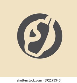 Telephone vector icon isolated