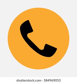 Telephone Vector Icon Isolated. Communication Symbol or Logo for Web, Design, Advertising, Printing