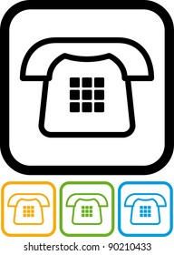 Telephone - Vector icon isolated on white