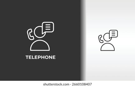 Ilustración De Símbolo Aislado De Vector, Icono O Logotipo De Teléfono