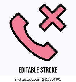Icono del vector del teléfono, Icono del vector de llamada sin llamada.