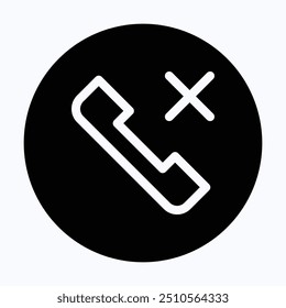 Telephone Vector Icon, No Call Vector Icon. Cancel, User Interface, User Experience, 