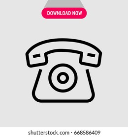 Telephone vector icon, Old-fashioned phone apparat symbol. Simple, modern flat vector illustration for mobile app, website or desktop app 