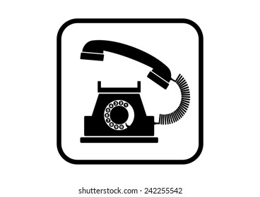 Telephone vector icon on white background