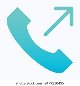 Telephone Vector Icon, Outgoing Call Vector Icon. Isolated Gradient Vector Icon.