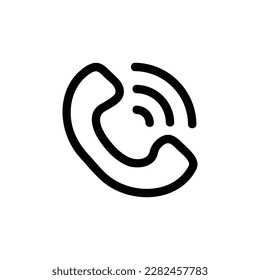 Icono del vector del teléfono, estilo de contorno, aislado en fondo blanco.