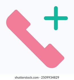 Telephone Vector Icon, Phone Call, Add Call Vector Icon, User Interface, User Experience, Flat Style Isolated Vector Icon.