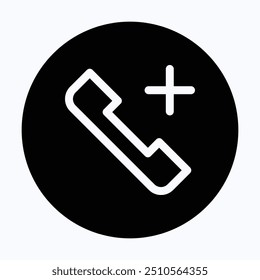 Telephone Vector Icon, Phone Call, Add Call Vector Icon, User Interface, User Experience, 