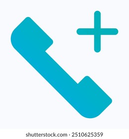 Telephone Vector Icon, Phone Call, Add Call Vector Icon, User Interface, User Experience, Isolated Gradient Vector Icon.