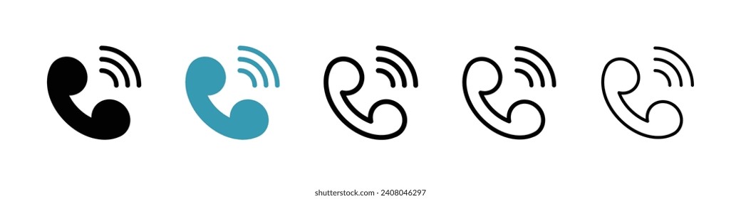 Telephone vector icon set. Voice Communication symbol for UI design.
