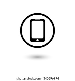 Telephone - vector icon with shadow