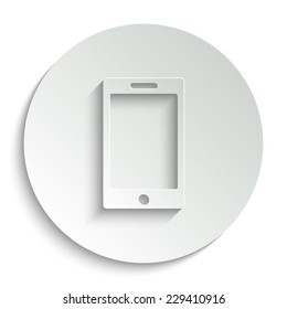   telephone - vector icon with shadow on a round button