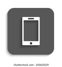  telephone  - vector icon with shadow on a grey button