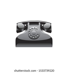 Telephone vector icon side view on white background