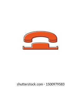 Telephone vector icon symbol isolated on white background
