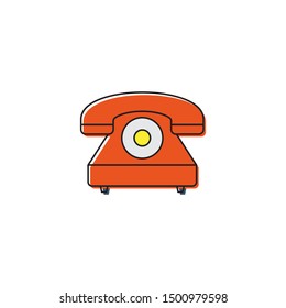 Telephone vector icon symbol isolated on white background