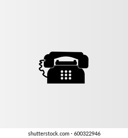 Telephone Vector Icon, The symbol of retro telephone. Simple, modern flat vector illustration for mobile app, website or desktop app     