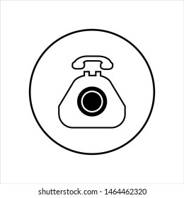 telephone vector icon. web phone icon. black and white