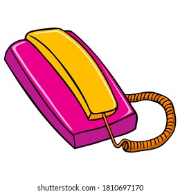 ilustración de vector de teléfono, aislado en fondo blanco para la educación, vista superior