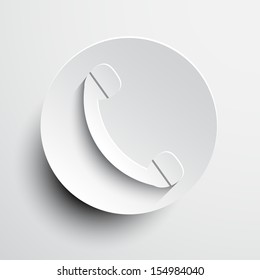 Telephone. Vector light circle icon. Eps10 