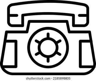 Telephone Vector Line Icon Design