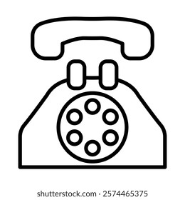 Telephone Vector Line Icon Design