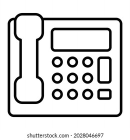 Icono De Contorno Del Vector Telefónico Aislado En Fondo Blanco
