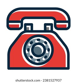 Telephone Vector Thick Line Filled Dark Colors Icons For Personal And Commercial Use.
