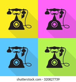 Telephone Vintage icons set great for any use. Vector EPS10.