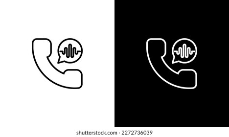 telephone voice call logo audio sound wave technology outline icon design