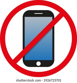 Telephone warning stop sign icon. Phone turn off. Vector Illustration