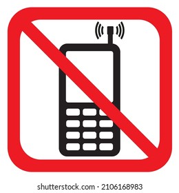 Icono de signo de detención de advertencia telefónica. Apague el teléfono pulsador. Ilustración vectorial