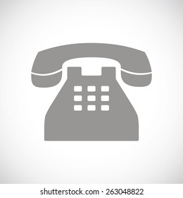 Telephone web black icon on a white background. Vector symbol