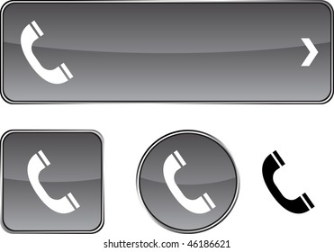 Telephone   web buttons. Vector illustration.