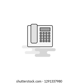 Telephone Web Icon. Flat Line Filled Gray Icon Vector