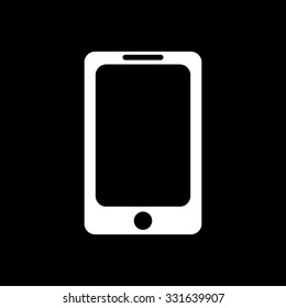 Telephone - white vector icon