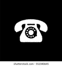 telephone  - white vector icon
