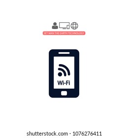 Telephone and Wi fi  vector icon 