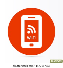 Telephone and Wi fi  vector icon 